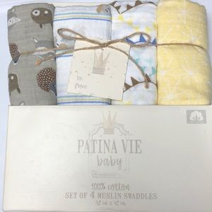 Set of 4 Muslin Swaddles